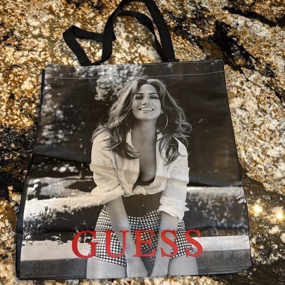 GUESS Black and White Tote Bag - Picture 3 of 10